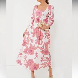 HYACINTH HOUSE Coral Peony Print Carina Maxi Dress